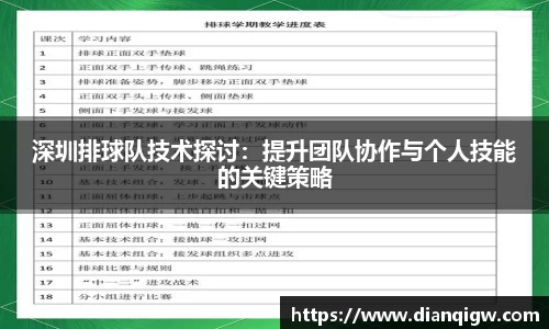 深圳排球队技术探讨：提升团队协作与个人技能的关键策略